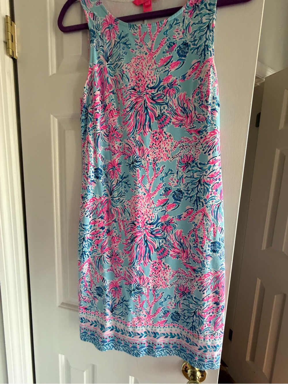 Lilly Pulitzer Aqua, Pink & Navy Shift Dress